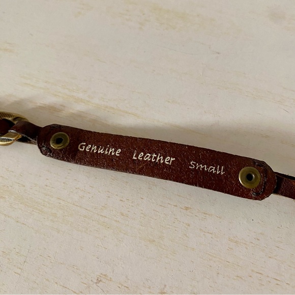 FOSSIL thin brown genuine leather belt - Picture 4 of 5